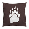 large bear paw print crew neck long sleeve Throw Pillow