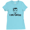 i like turtles t shirt s m l xl 2xl 3xl funny zombie kid humor geeky n Ladies Fitted T-Shirt