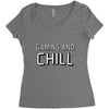 gaming and chill Women's Triblend Scoop T-shirt