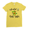 world's best sister with flowers Ladies Fitted T-Shirt