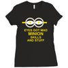 new mens womens kids eye got mad minion skills and stuff funny novelty Ladies Fitted T-Shirt