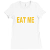 eat me pizza ringer Ladies Fitted T-Shirt