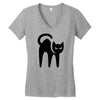 cat black Women's V-Neck T-Shirt