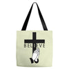 i believe in cross and pray Tote Bags