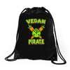 vegan pirate Drawstring Bags