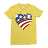 disstressed america flag heart Ladies Fitted T-Shirt