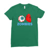 i heart zombies scary eye bloody heart halloween Ladies Fitted T-Shirt