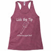 lick the tip shirt by the savage chef Racerback Tank