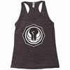white and black Racerback Tank