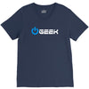 geek' (power on button) V-Neck Tee