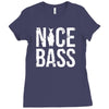 nice bass fishing Ladies Fitted T-Shirt