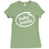 baby inside sticker vinyl decal Ladies Fitted T-Shirt