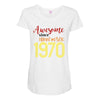 awesome since november 1970 Maternity Scoop Neck T-shirt