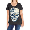 the great wave off skull Ladies Curvy T-Shirt