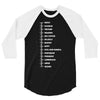 beard length chart funny professor grandpa mustache humor 3/4 Sleeve Shirt