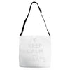 keep calm and karate on Adjustable Strap Totes