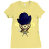 thug skull. Ladies Fitted T-Shirt