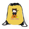 kitty halloween Drawstring Bags