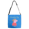 peppa pig grandma pig Adjustable Strap Totes