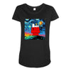 Van Gogh Parody Snoopy Maternity Scoop Neck T-shirt