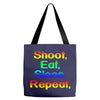 shoot eat sleep repeat gun Tote Bags