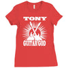 guitar god t shirt personalised guitarists Ladies Fitted T-Shirt