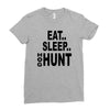 eat sleep hog hunt Ladies Fitted T-Shirt