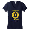 bitcoin Women's V-Neck T-Shirt
