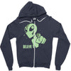 alien believe space sci fi ufo nerd Zipper Hoodie
