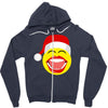 santa laughing smiley Zipper Hoodie