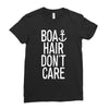 boat hair don't care Ladies Fitted T-Shirt