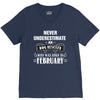 never underestimate an old man who was born in february V-Neck Tee