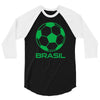 brasil sport soccer ball fun 3/4 Sleeve Shirt