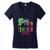 teacher saurus Women's V-Neck T-Shirt