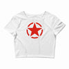 military starfunny retro army war vietnam usa britain fashion Crop Top