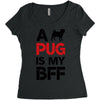 a pug is my bff Women's Triblend Scoop T-shirt