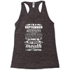 I Am A September Women Racerback Tank