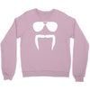 aviator sunglasses horseshoe fu manchu biker mustache Crewneck Sweatshirt