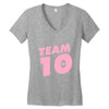 team 10 light pink Women's V-Neck T-Shirt