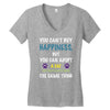 you can't buy happiness, but you can adopt a cat and that's pretty muc Women's V-Neck T-Shirt