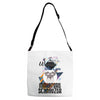 who loves miniatur schnauzer Adjustable Strap Totes