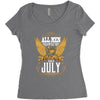 All Men Are Created Equal But Only The Best Are Born In July Women's Triblend Scoop T-shirt