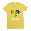 Love is Love Heart Ladies Fitted T-Shirt