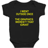 i went outside once Baby Bodysuit