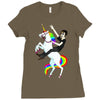 unicorn and human best friends Ladies Fitted T-Shirt