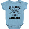 Legends Are Born In January Baby Onesie