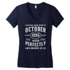 legends were born in october genuıne 1996 qualıty one kind of aged l Women's V-Neck T-Shirt