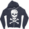 skull and crossbones pirate neon Zipper Hoodie