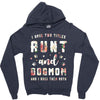 i have two titles aunt and dogmom and i rock them both with roses Zipper Hoodie