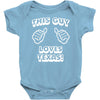 this guy loves texas Baby Onesie